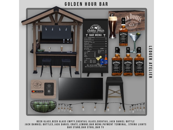 Alpha Golden Hour Bar (WorkroomYardAtelier Tiers) Updated 552026 - The Sims 4 Custom Content