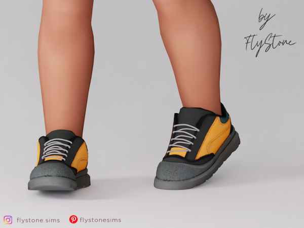 Sims 4 Maxis Mix Male Toddlers Shoes CC: Toddler Lace Up Casual Sneakers by FlyStone