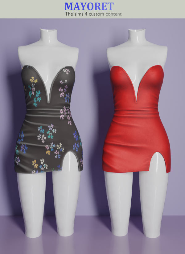 Alpha Mayoret Resmina Mini Dress by mayoret - The Sims 4 Custom Content