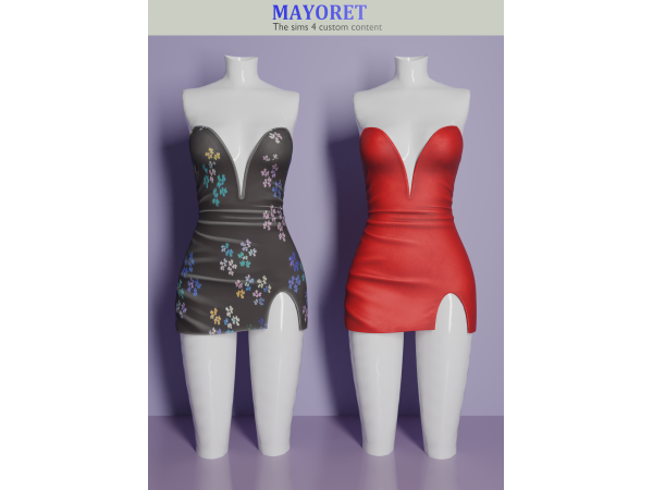 Alpha Mayoret Resmina Mini Dress - The Sims 4 Custom Content