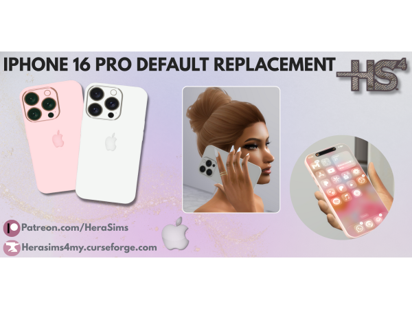 Sims 4 Alpha Mods Objects CC: Iphone 16 Pro Max -  Phone default replacement
