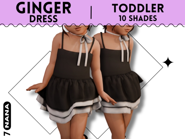 Maxis Match 7NANA (Ginger) Dress For Toddler - The Sims 4 Custom Content