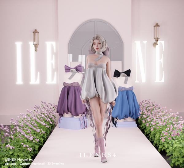 Alpha ILN Mayumi Gala Dress by ilenes4 - The Sims 4 Custom Content