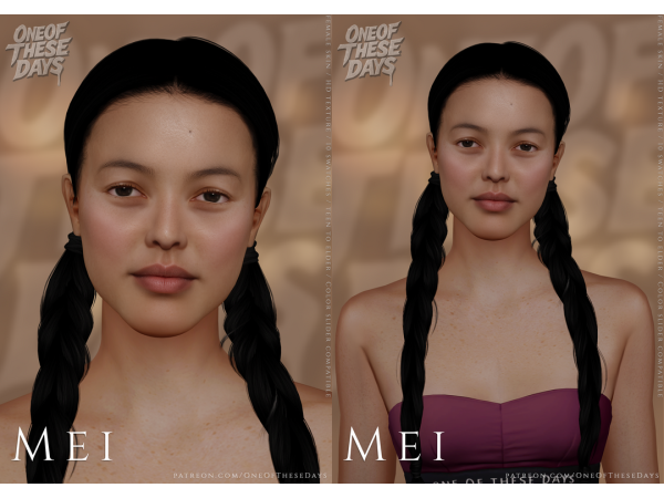 Alpha Mei SKIN SKINOVERLAY facemask nosemask lipstick tray files - The Sims 4 Custom Content