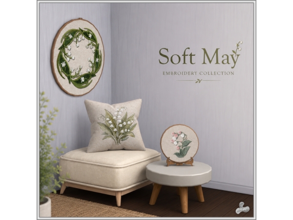 Sims 4 Maxis Match Objects CC: Soft May Embroidery Collection