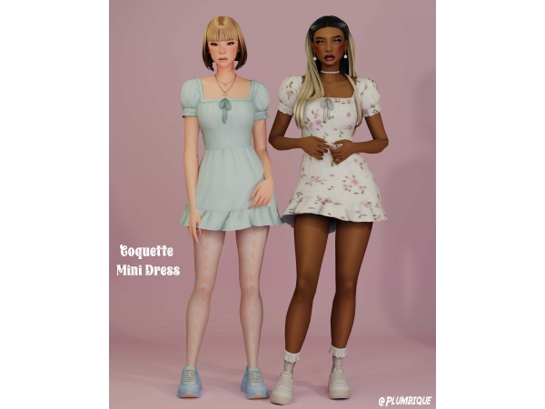 Maxis Match Conquette mini dress - The Sims 4 Custom Content