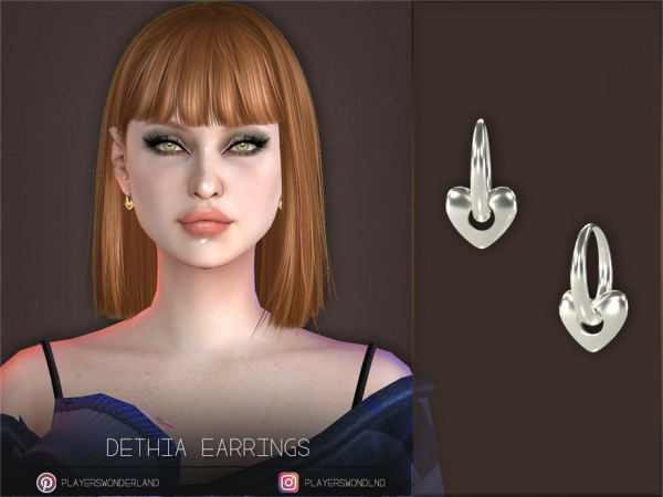 Alpha Dethia Earrings by PlayersWonderland - The Sims 4 Custom Content
