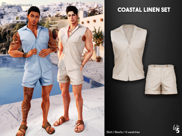 Coastal Linen Set for men by WisteriaSims