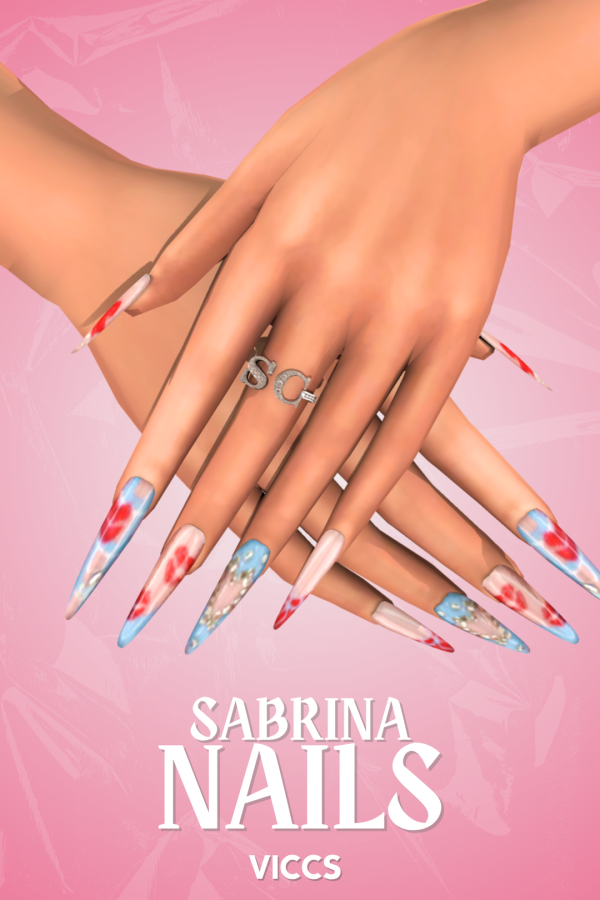 Alpha VICCS_SABRINA NAILS (TEEN ELDER) by viccs - The Sims 4 Custom Content