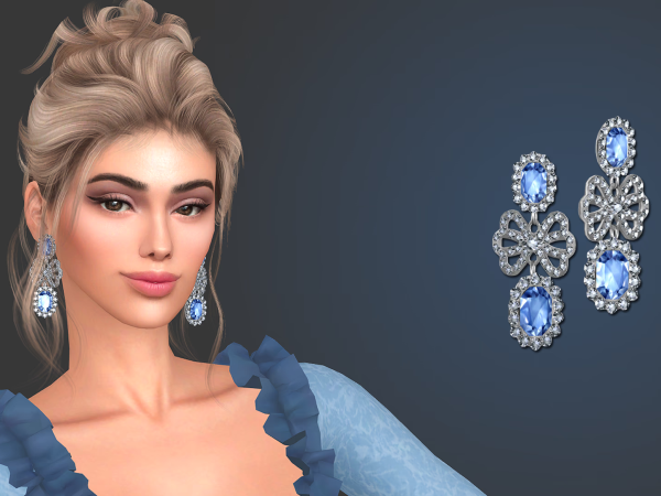 Alpha Rococo earrings - The Sims 4 Custom Content