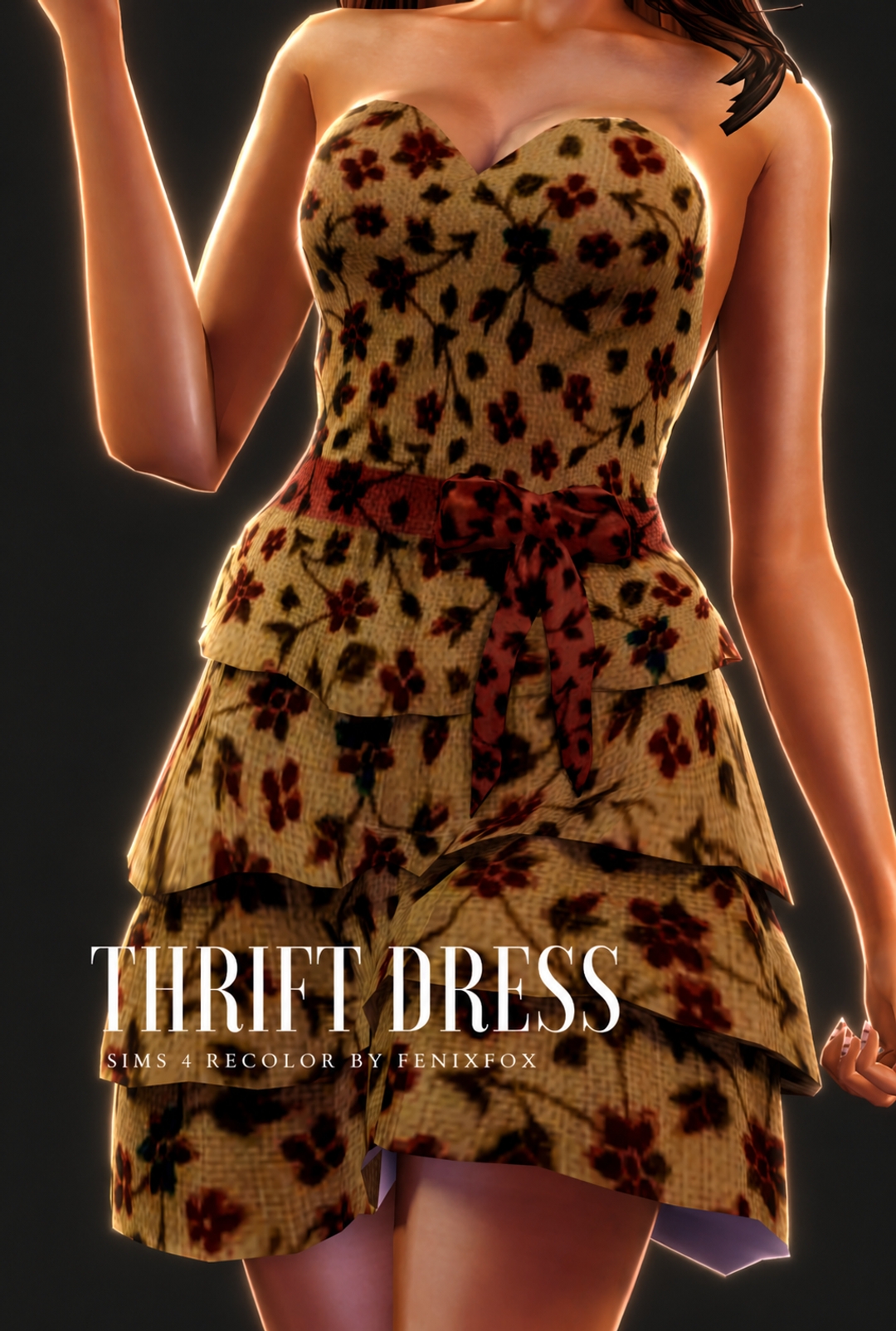Mix Thrift Dress by fenixfox - The Sims 4 Custom Content