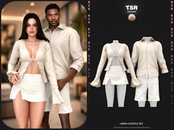 Alpha SET Linen Couple Set - The Sims 4 Custom Content