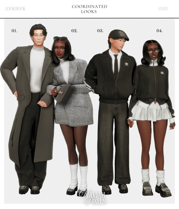 Mix Coordinated Looks by simsfinds - The Sims 4 Custom Content
