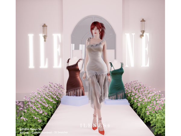Alpha ILN Masayu Gala Dress - The Sims 4 Custom Content