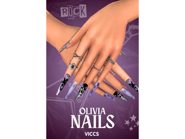 Alpha ICCS_OLIVIA NAILS (TEEN ELDER) - The Sims 4 Custom Content