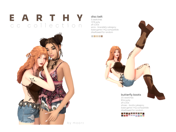 Sims 4 Maxis Match Female Belts CC: earthy collection by moorshum