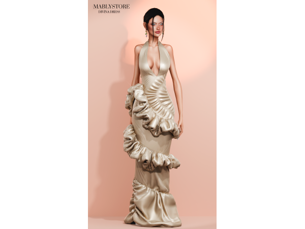Alpha DIVINA COOLER DRESS by mably - The Sims 4 Custom Content