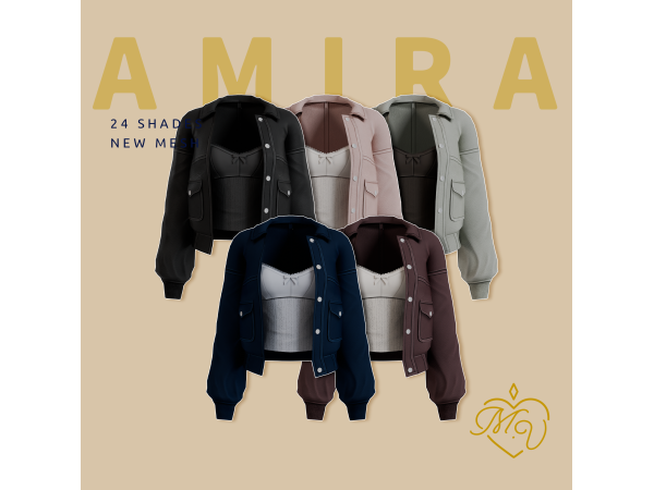 Maxis Match Amira Jacket by MissValentine - The Sims 4 Custom Content