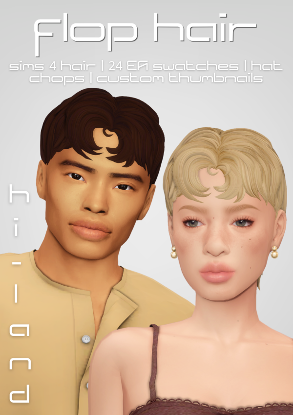Maxis Match flop hair by simsfinds - The Sims 4 Custom Content