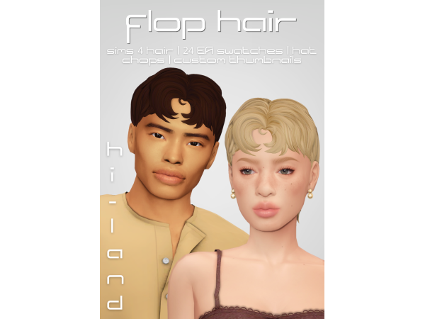 Maxis Match flop hair by hilandcc - The Sims 4 Custom Content