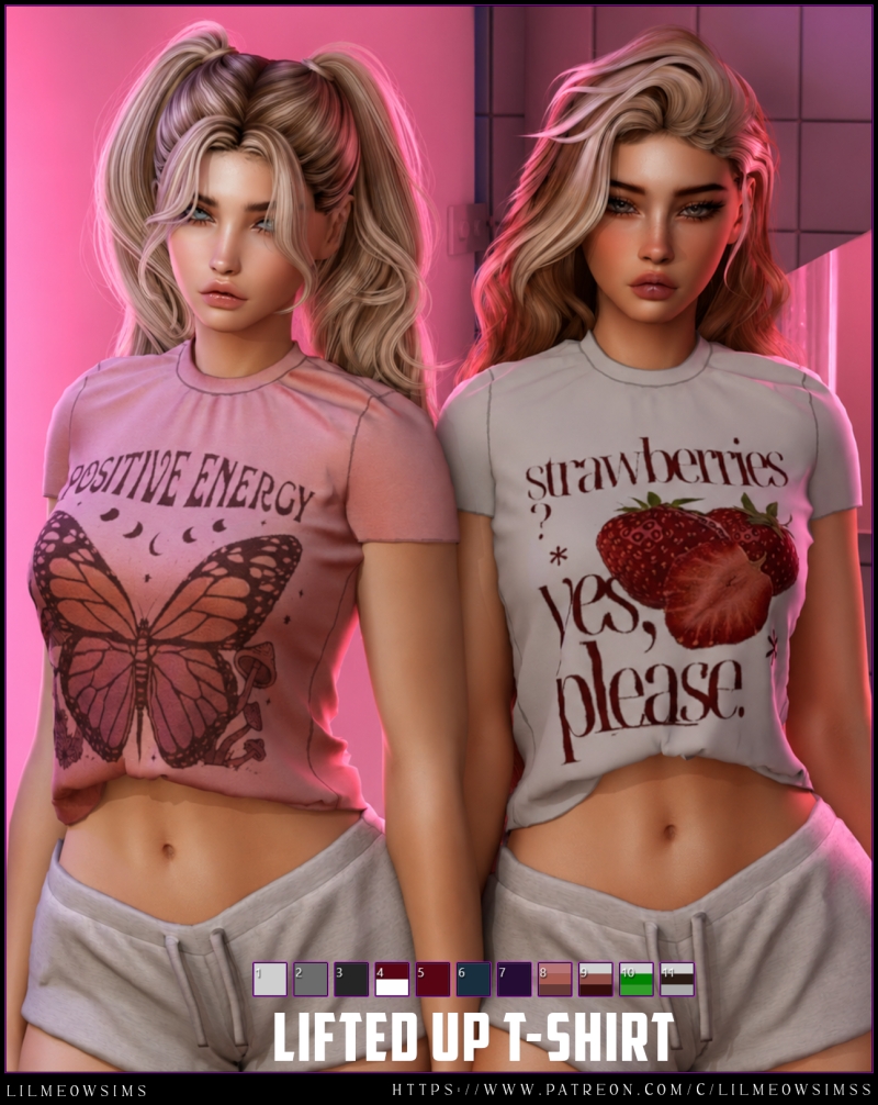 Alpha Lifted T Shirt by liilmeowsims - The Sims 4 Custom Content