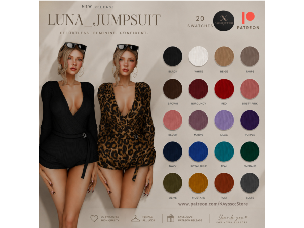 Alpha Luna Jumpsuit by NAyssccStore - The Sims 4 Custom Content