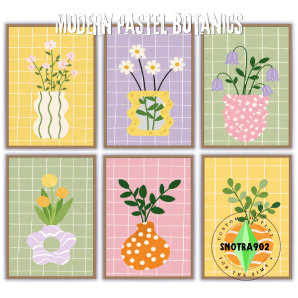 Maxis Match Modern Pastel Botanics by simsfinds - The Sims 4 Custom Content