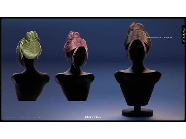 Maxis Match (Bluepill) 2026DROP_36_AF Roselyn Hair - The Sims 4 Custom Content