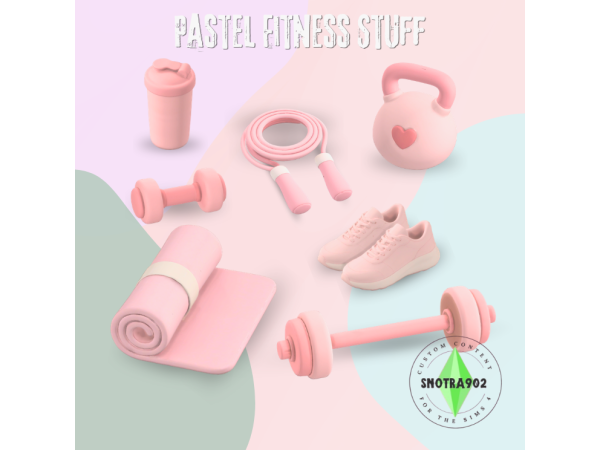 Sims 4 Maxis Match Gym CC CC: Pastel Fitness Stuff By Snotra902