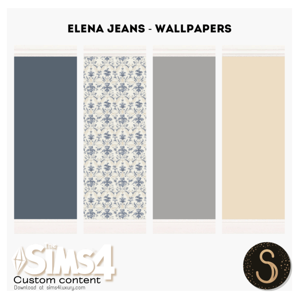 Mix Sims4Luxury Elena Jeans Wallpapers by simsfinds - The Sims 4 Custom Content