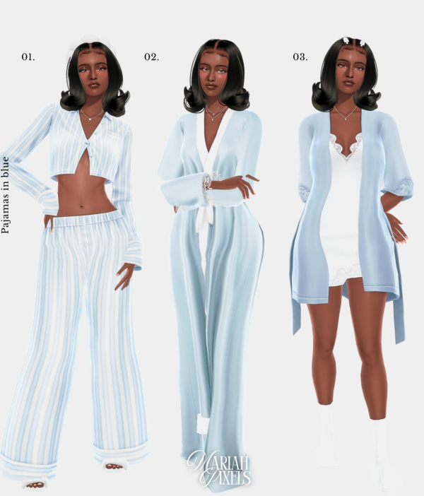 Mix Pajamas in Blue Mariah Pixels by simsfinds - The Sims 4 Custom Content