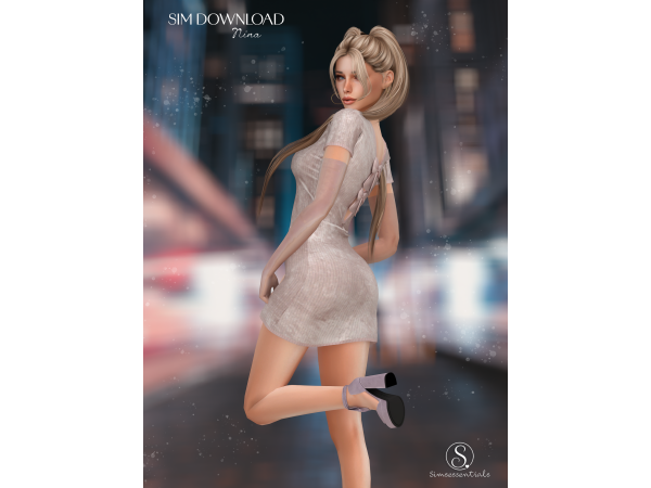 Maria Bow Dress + Sim Download by Simsessentials