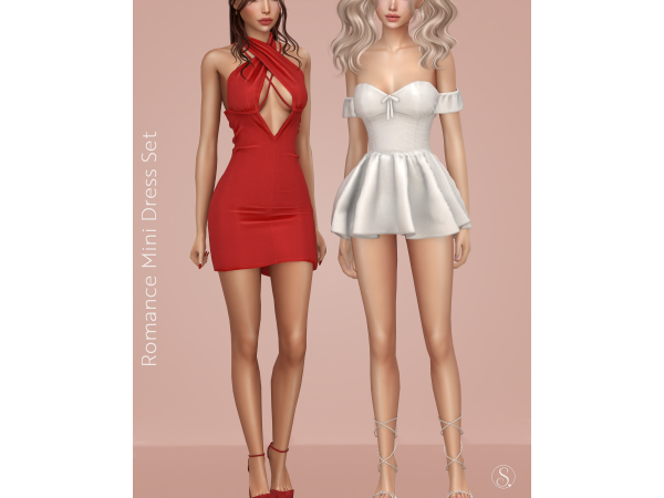 Alpha Romance Mini Dress Set - The Sims 4 Custom Content