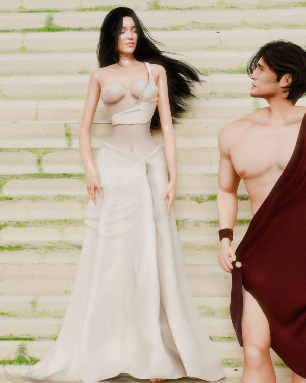 Alpha 2026 MET GALA ETHEREAL CORSET GOWN by simsfinds - The Sims 4 Custom Content
