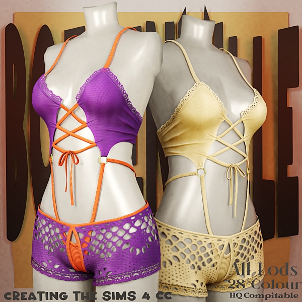 Alpha Boe_Lily Gaesya Outfit Lace by boegenville - The Sims 4 Custom Content