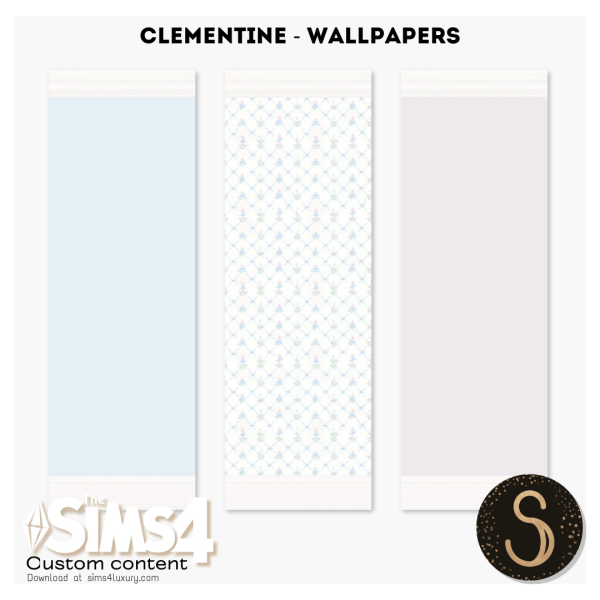 Mix Sims4Luxury Clementine Wallpapers by simsfinds - The Sims 4 Custom Content