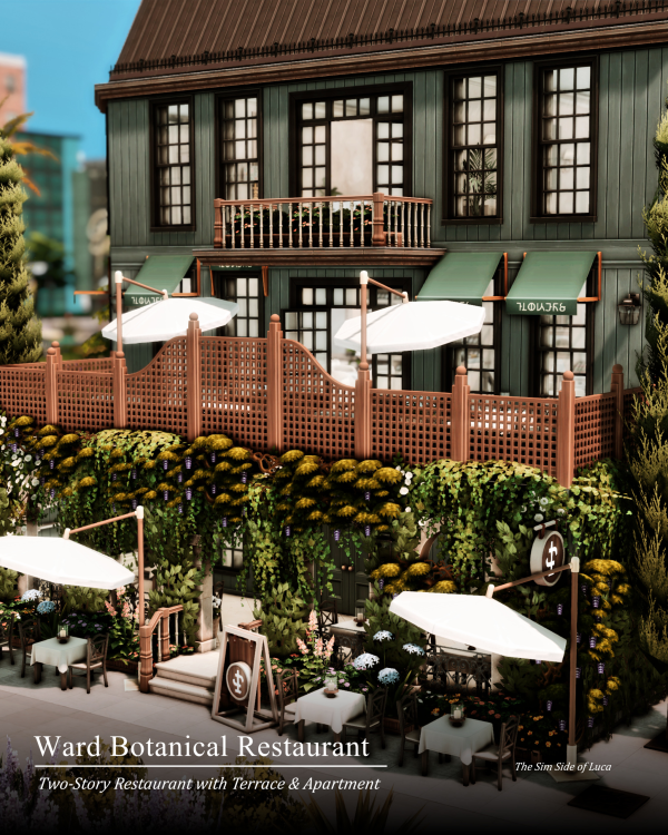 Maxis Match Ward Botanical Restaurant by simsfinds - The Sims 4 Custom Content
