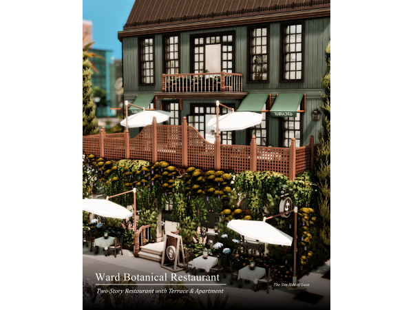 Sims 4 Maxis Match Cafe Restaurants Lots CC: Ward Botanical Restaurant by TheSimSideofLuca