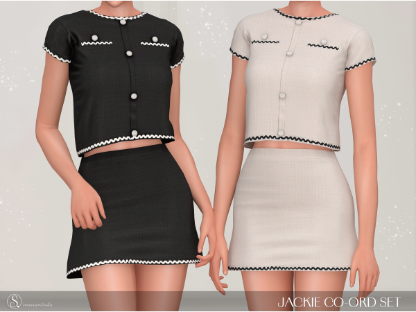 Sims 4 Maxis Mix Mini Skirts CC: Jackie Co-ord Set by Simsessentials