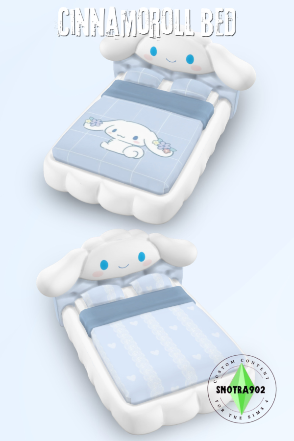 Maxis Match Cinnamoroll Bed by simsfinds - The Sims 4 Custom Content
