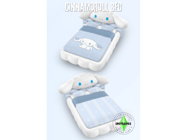 Sims 4 Maxis Match Bedroom CC: Cinnamoroll Bed  By Snotra902