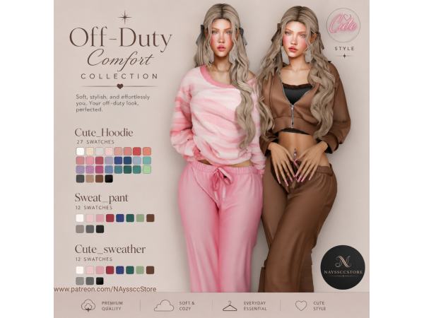 Alpha Off Duty Comfort Collection by NAyssccStore - The Sims 4 Custom Content