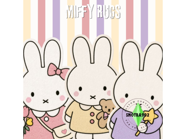 Sims 4 Maxis Mix Rugs CC: Miffy Rugs By Snotra902