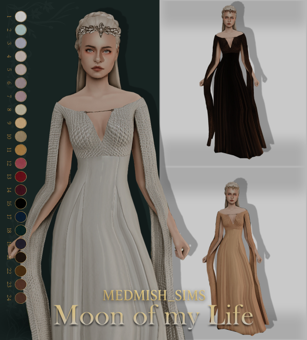 Mix Dress Moon of my Life by simsfinds - The Sims 4 Custom Content