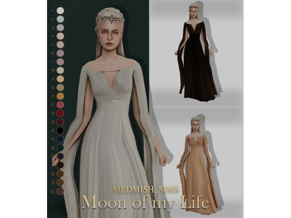 Mix Dress Moon of my Life by medmish - The Sims 4 Custom Content