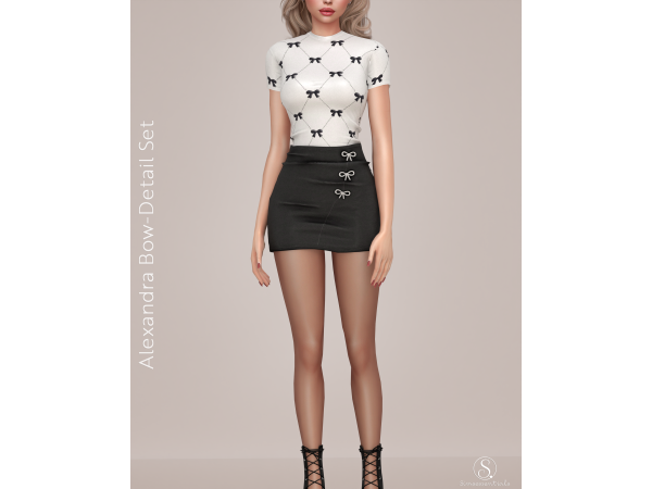 Mix Alexandra Bow Detail Set by Simsessentials - The Sims 4 Custom Content