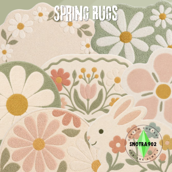 Alpha Spring Rugs by simsfinds - The Sims 4 Custom Content