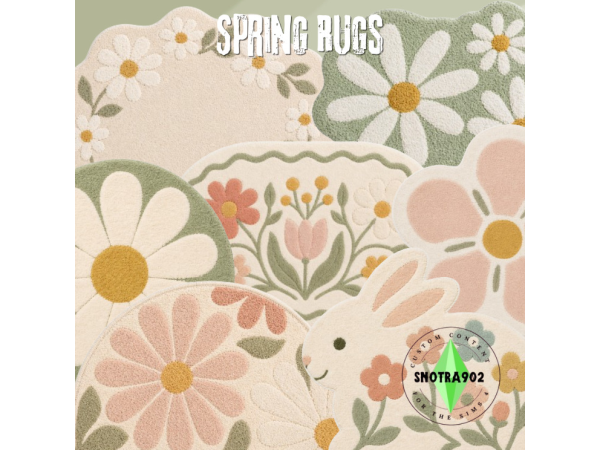 Sims 4 Alpha Kids CC CC: Spring Rugs By Snotra902