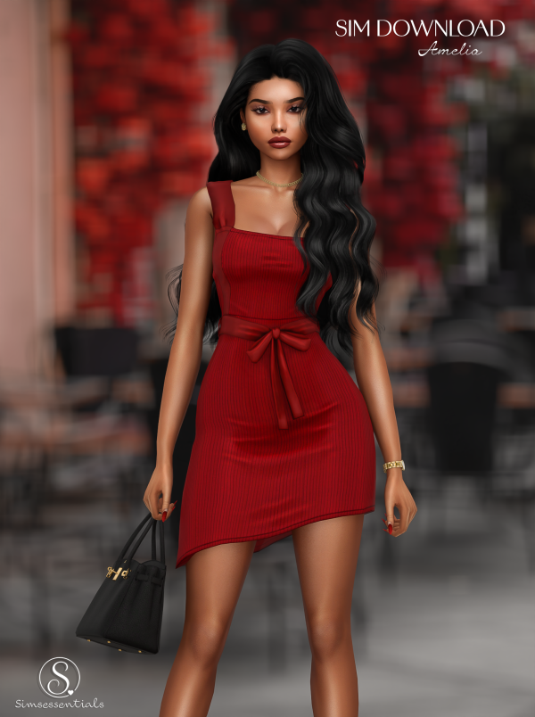 Alpha Triss Bow Dress Sim Download by simsfinds - The Sims 4 Custom Content