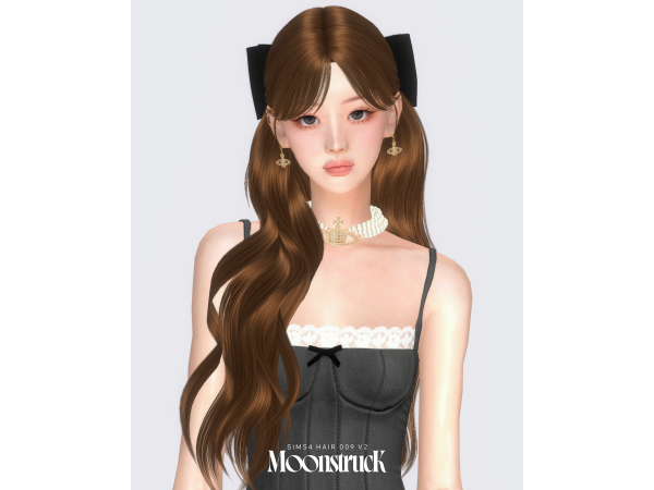 Alpha HAIR_NO_009_V2 by MoonstrucK_3D - The Sims 4 Custom Content